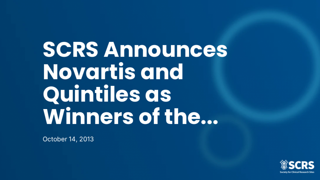 SCRS Announces Novartis and Quintiles as Winners of the 2013 Eagle Awards