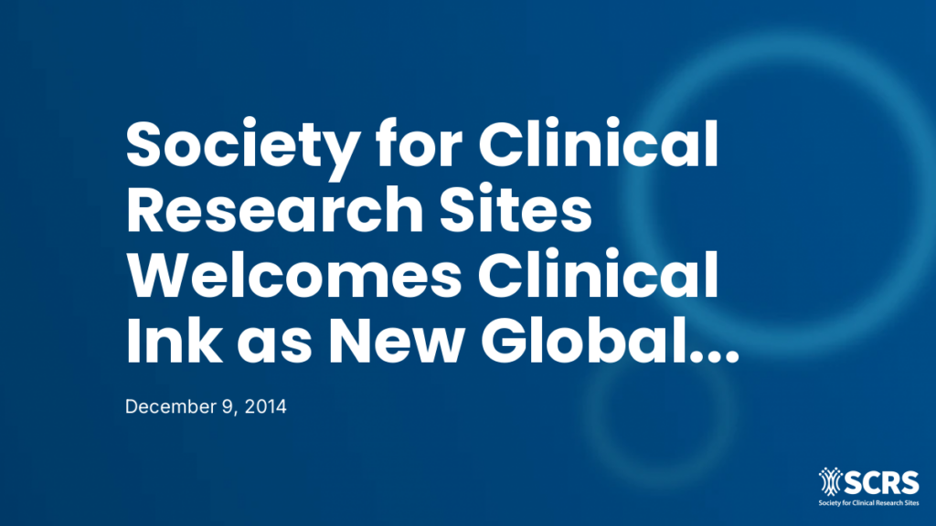 Society for Clinical Research Sites Welcomes Clinical Ink as New Global Impact Partner