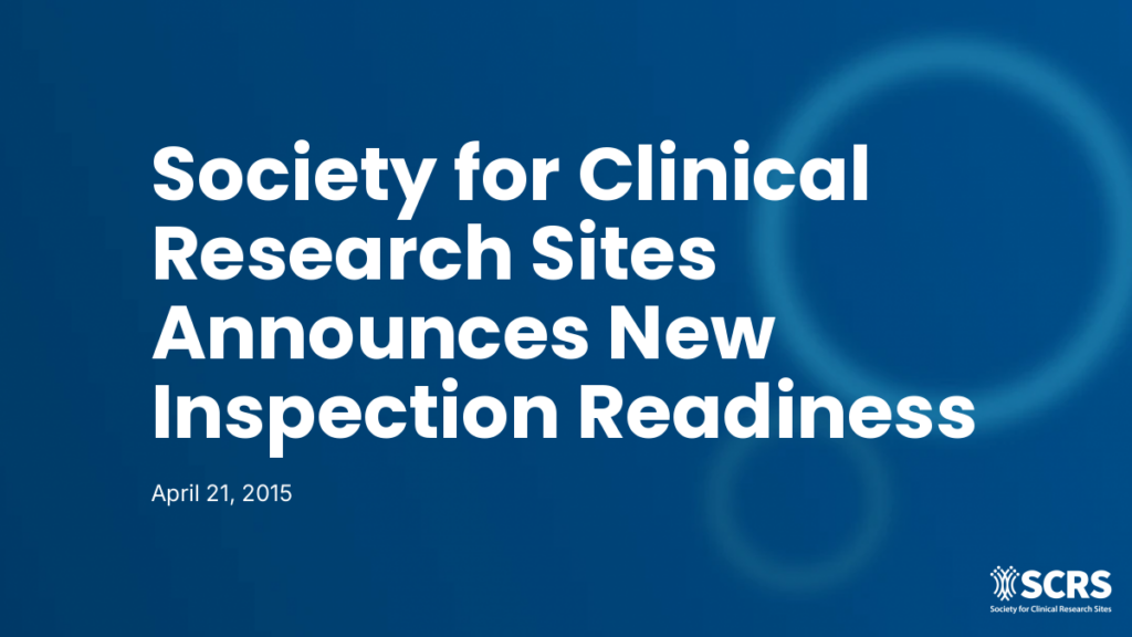 Society for Clinical Research Sites Announces New Inspection Readiness Webinar Series