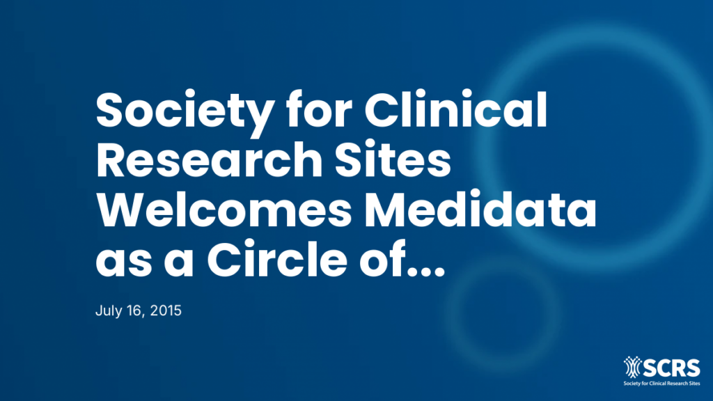 Society for Clinical Research Sites Welcomes Medidata as a Circle of Sustainability Sponsor