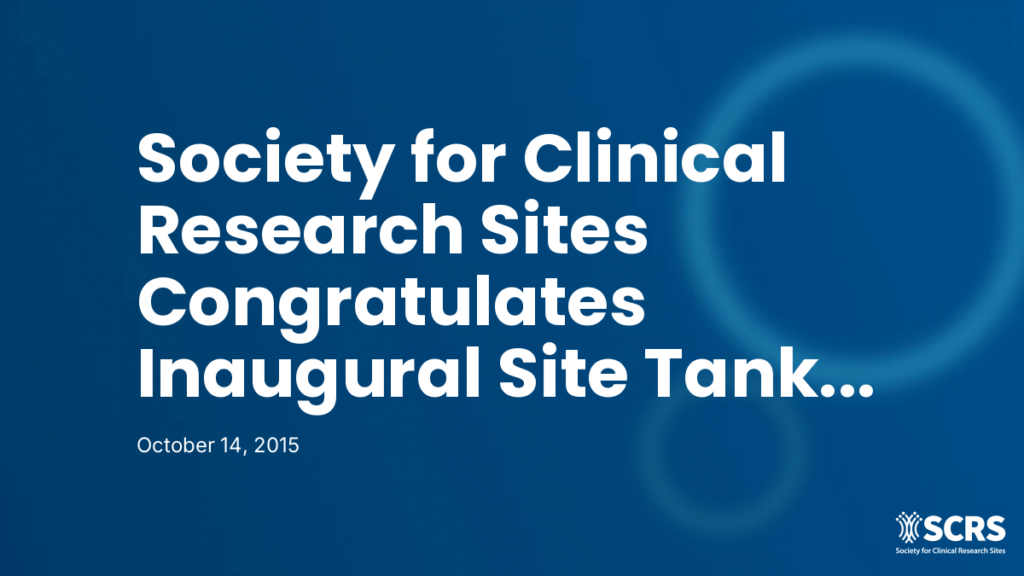 Society for Clinical Research Sites Congratulates Inaugural Site Tank Winner – Sheridan Clinical Research