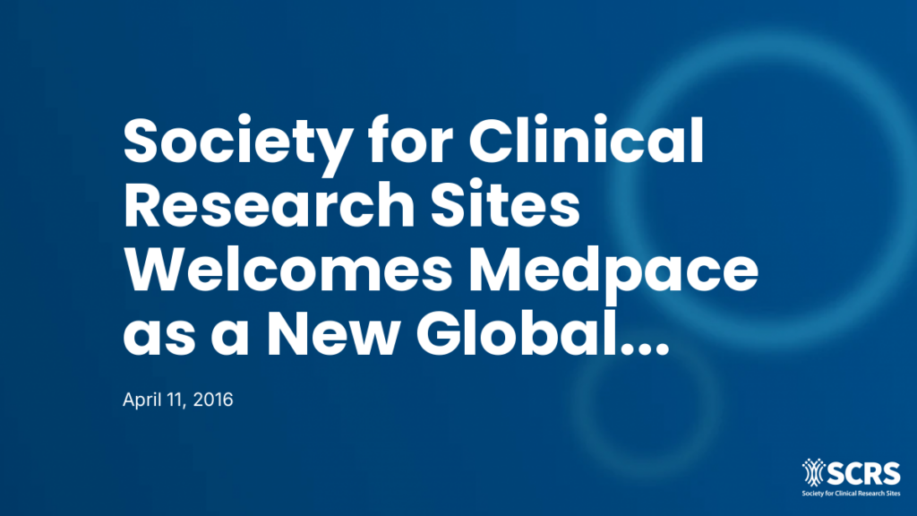Society for Clinical Research Sites Welcomes Medpace as a New Global Impact Partner