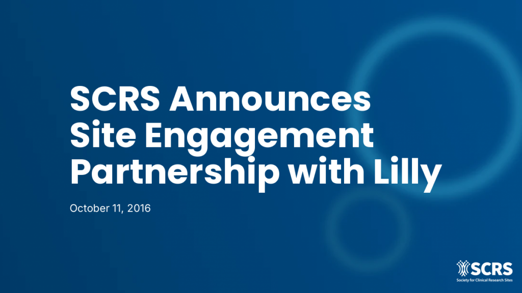 SCRS Announces Site Engagement Partnership with Lilly