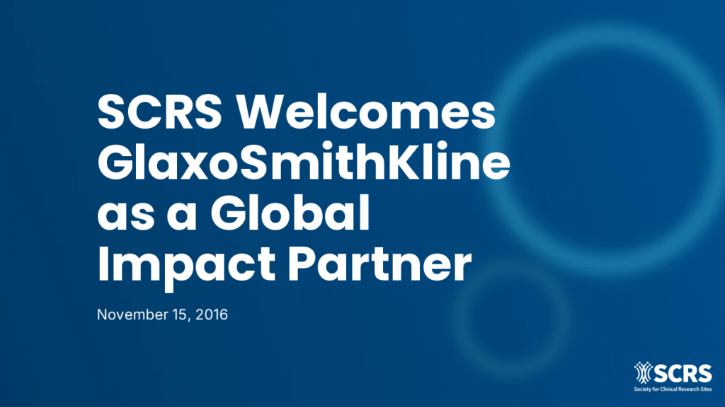 SCRS Welcomes GlaxoSmithKline as a Global Impact Partner