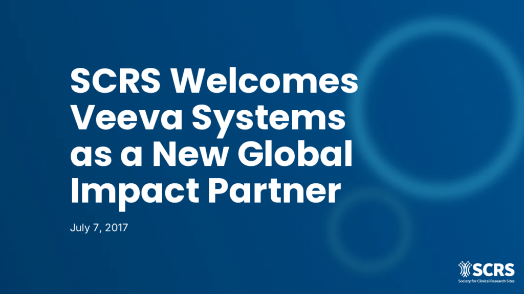 SCRS Welcomes Veeva Systems as a New Global Impact Partner