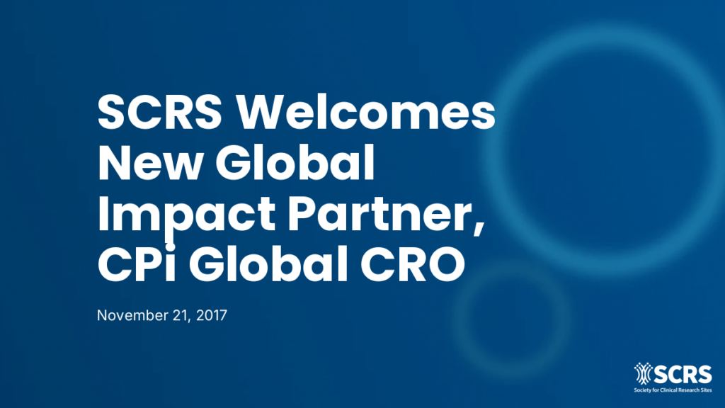 SCRS Welcomes New Global Impact Partner, CPi Global CRO