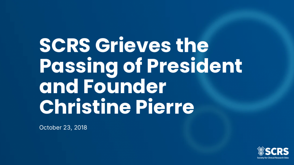 SCRS Grieves the Passing of President and Founder Christine Pierre