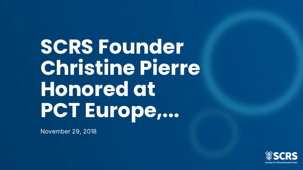 SCRS Founder Christine Pierre Honored at PCT Europe, Awarded Lifetime Achievement Award