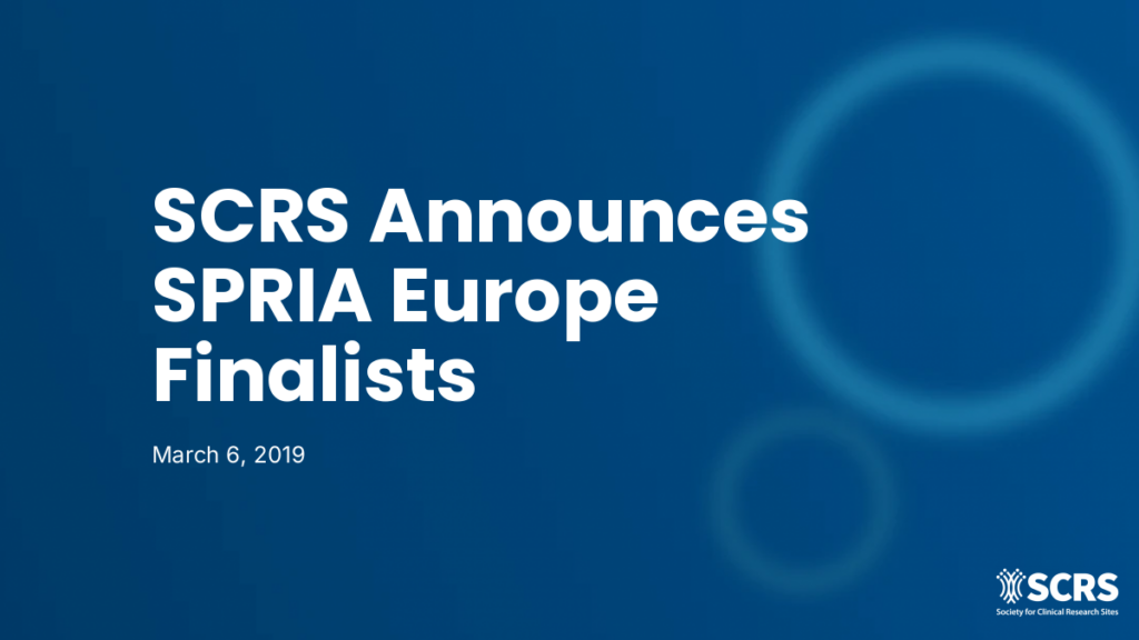 SCRS Announces SPRIA Europe Finalists