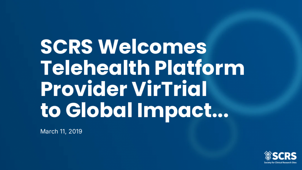 SCRS Welcomes Telehealth Platform Provider VirTrial to Global Impact Partner Program
