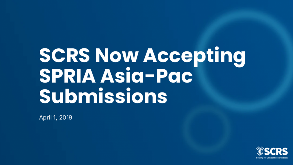 SCRS Now Accepting SPRIA Asia-Pac Submissions