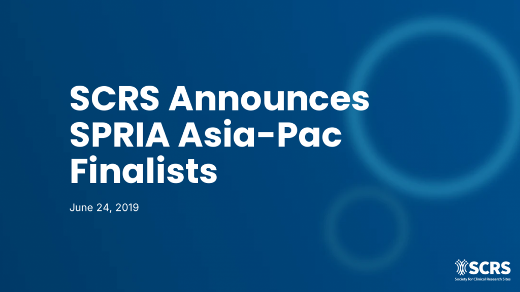 SCRS Announces SPRIA Asia-Pac Finalists