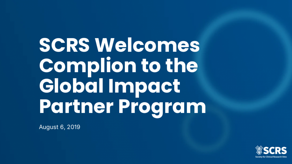 SCRS Welcomes Complion to the Global Impact Partner Program