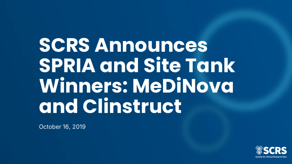 SCRS Announces SPRIA and Site Tank Winners: MeDiNova and Clinstruct