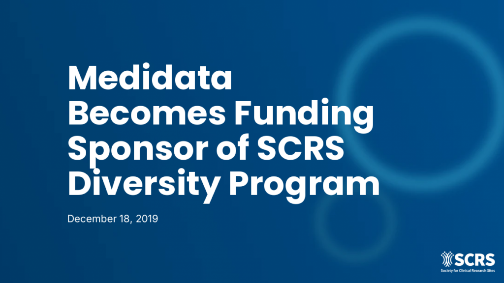 Medidata Becomes Funding Sponsor of SCRS Diversity Program