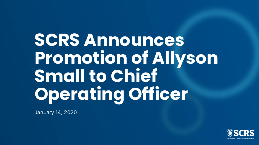 SCRS Announces Promotion of Allyson Small to Chief Operating Officer