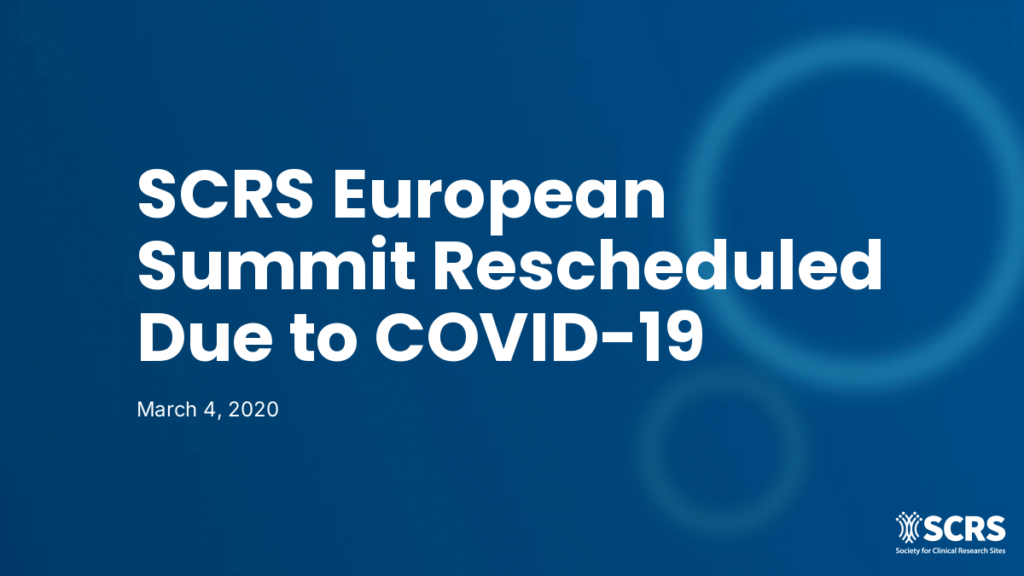 SCRS European Summit Rescheduled Due to COVID-19