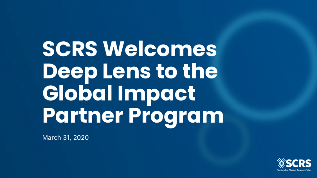 SCRS Welcomes Deep Lens to the Global Impact Partner Program