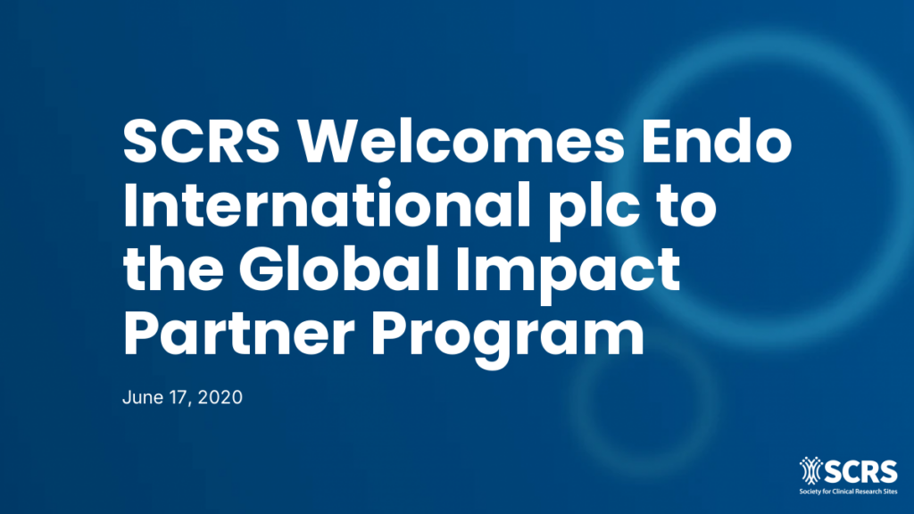 SCRS Welcomes Endo International plc to the Global Impact Partner Program