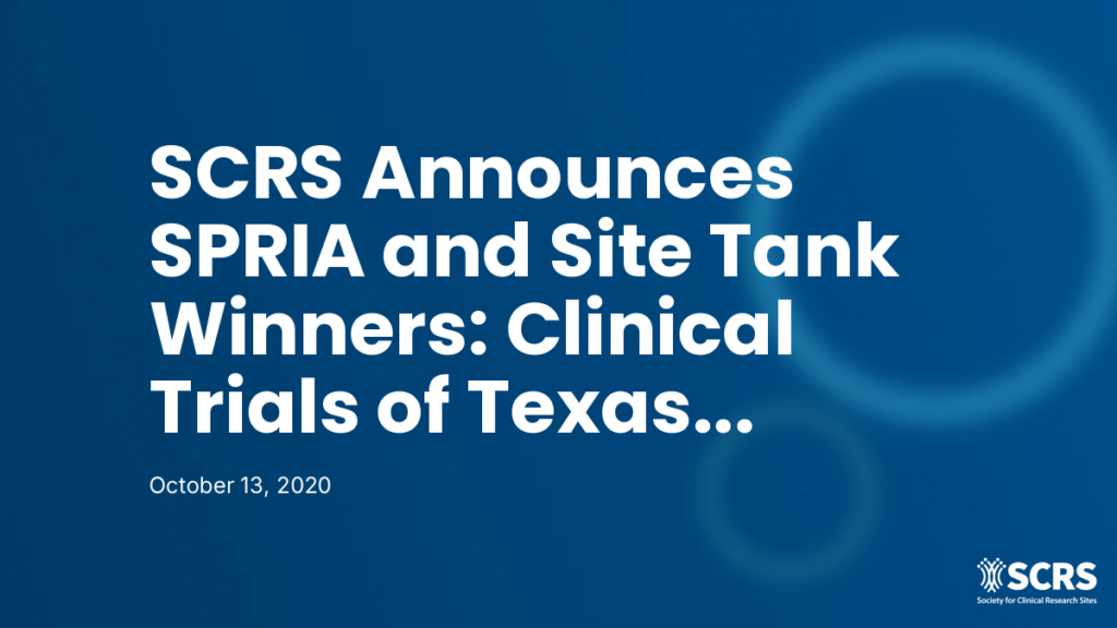 SCRS Announces SPRIA and Site Tank Winners: Clinical Trials of Texas and AES Synexus – Warsaw, Poland