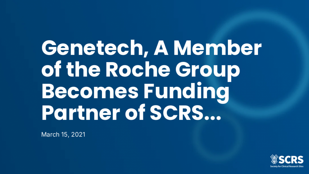 Genetech, A Member of the Roche Group Becomes Funding Partner of SCRS Diversity Program