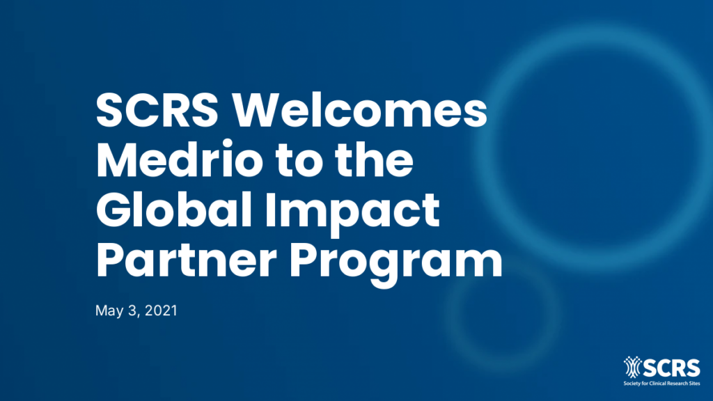 SCRS Welcomes Medrio to the Global Impact Partner Program