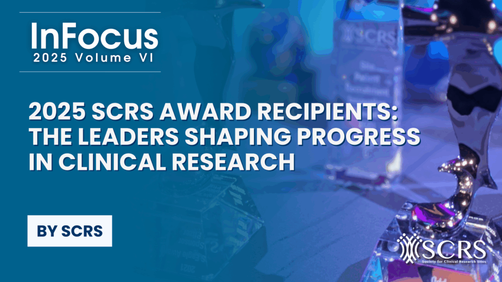 This year's SCRS Global Site Solutions Summit celebrated the people and organizations driving clinical research forward. From groundbreaking operational solutions to transformative leadership and measurable impact on patient outcomes, the award recipients represent the best of what collaboration, innovation, and commitment can achieve. These are the organizations and leaders setting the standard for what's possible...